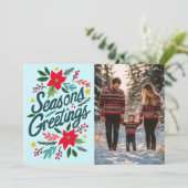 SEIZOENEN GROETJES KERST FEESTDAGEN AANGEPASTE FOT FEESTDAGENKAART (Staand voorkant)