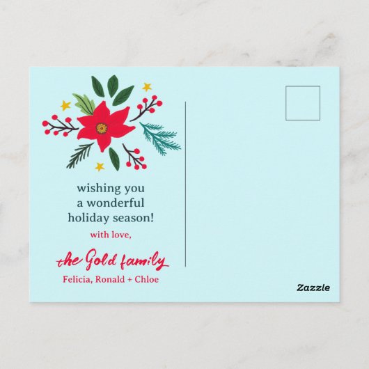 SEIZOENEN GROETJES Kerstvakantie Xmas CUSTOM Briefkaart (Achterkant)