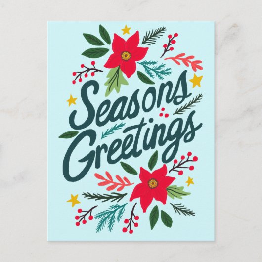 SEIZOENEN GROETJES Kerstvakantie Xmas CUSTOM Briefkaart (Voorkant)