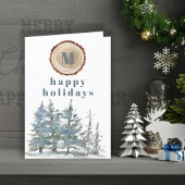 Seizoenen groetjes waterverf dennen LOGO corporate Feestdagen Kaart