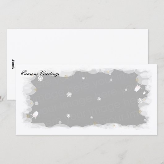 Seizoenen Grondes Witrozen Feestdagenkaart (Voorkant / Achterkant)