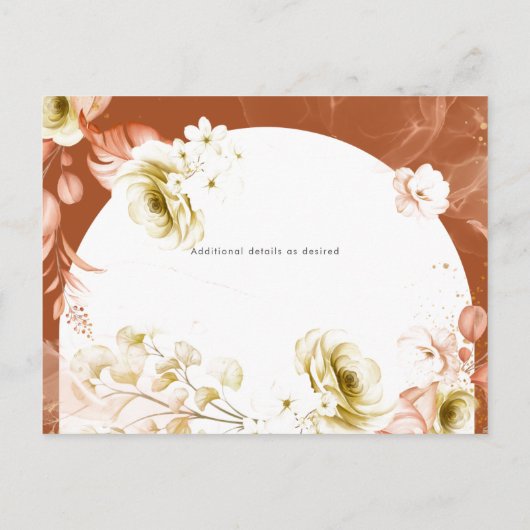 Seizoenen Herfst Aardetoneel Mix Boho Bloemen Brui Briefkaart (Achterkant)