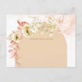 Seizoenen Herfst Aardse Boho Bloemige Trouwdatum B Briefkaart (Achterkant)