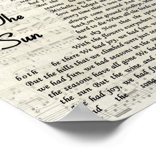 Seizoenen in de  druk van de Zonnezong Poster (Hoek)