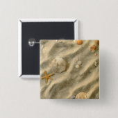 Seizoenen in de zand vierkante button 5,1 cm (Voorkant /achterkant)