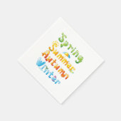 Seizoenen in woorden speelkaarten servet (Hoek)