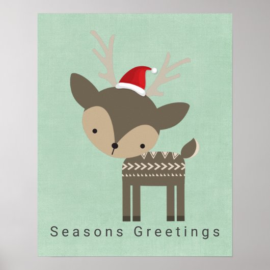 Seizoenen kerstfeest in de Rode Kerstman Poster (Voorkant)