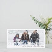 Seizoenen kerstfeestdag doorgesneden foto kaart (Staand voorkant)