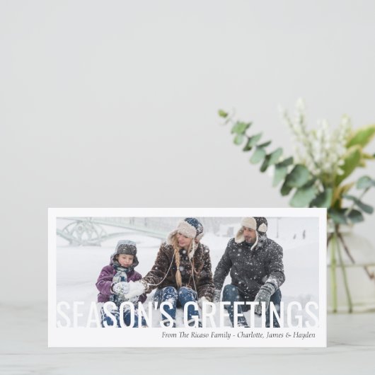 Seizoenen kerstfeestdag doorgesneden foto kaart (Staand voorkant)