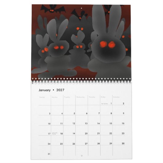 Seizoenen met de Vampire Bunnies van Mars! Kalender (Jan 2027)