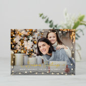 Seizoenen met kerstverlichting folie feestdagenkaart (Staand Voorkant)