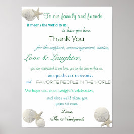 Seizoenen, Nautical Wedding Reception, Dank u Poster