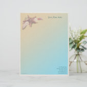 Seizoenen op een strand briefhoofd ontwerp (Staand voorkant)