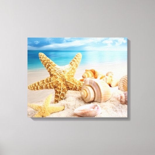 Seizoenen op het strand canvas afdruk (Voorkant)