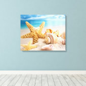 Seizoenen op het strand canvas afdruk (Insitu (Houten vloer))