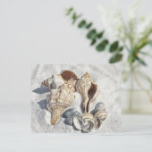 Seizoenen op het witte zandige strand briefkaart (Staand voorkant)