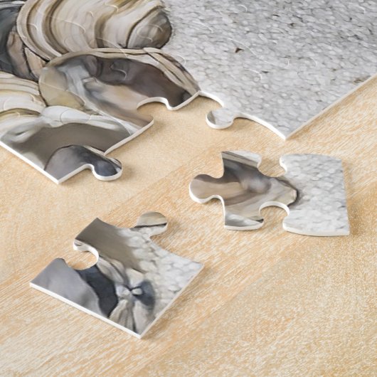 Seizoenen op het witte zandige strand legpuzzel (Zijkant)