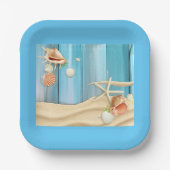 Seizoenen op zand papieren bordje (Voorkant)