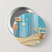 Seizoenen op zand ronde button 7,6 cm (Voorkant /achterkant)