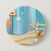 Seizoenen op zand ronde button 7,6 cm (Voorkant)