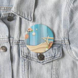 Seizoenen op zand ronde button 7,6 cm
