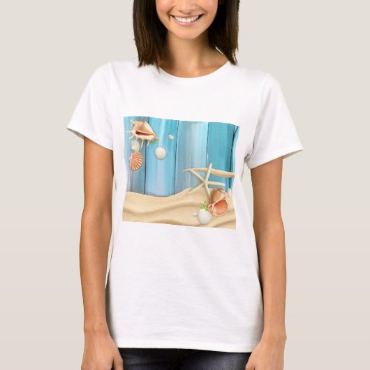 Seizoenen op zand t-shirt (Voorkant)