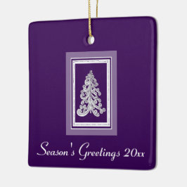 Seizoenen Paars/elke kleurkerstboom Keramisch Ornament