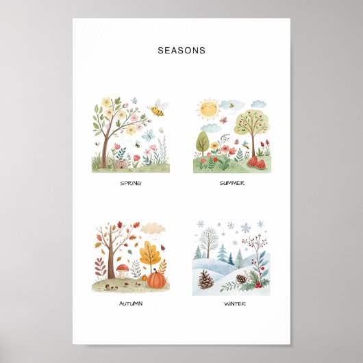 Seizoenen Poster – Preschool Leerart (Voorkant)