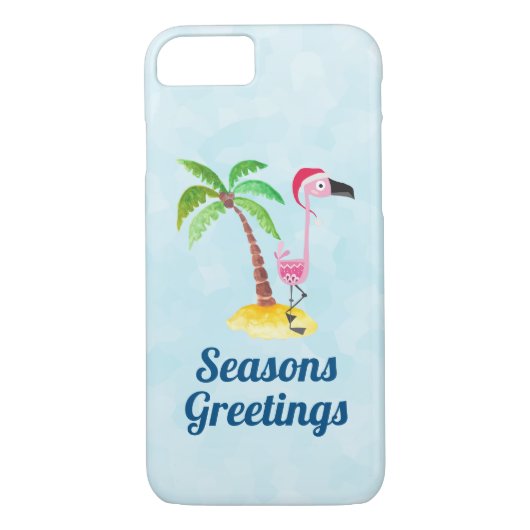 Seizoenen Roze Flamingo in Santa Hat Case-Mate iPhone Case (Achterkant)