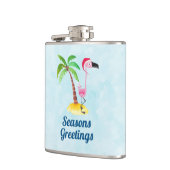 Seizoenen Roze Flamingo in Santa Hat Heupfles (Links)