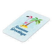 Seizoenen Roze Flamingo in Santa Hat Magneet (Linkerzijde)