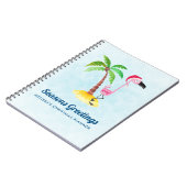 Seizoenen Roze Flamingo in Santa Hat Notitieboek (Linkerzijde)