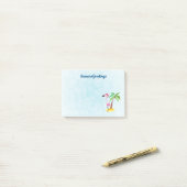 Seizoenen Roze Flamingo in Santa Hat Post-it® Notes (Op bureau)