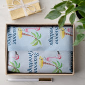 Seizoenen Roze Flamingo in Santa Hat Tissuepapier (Geschenk)