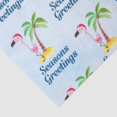 Seizoenen Roze Flamingo in Santa Hat Tissuepapier (Detail)