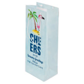 Seizoenen Roze Flamingo in Santa Hat Wijn Cadeautas (Voorkant Gekanteld)