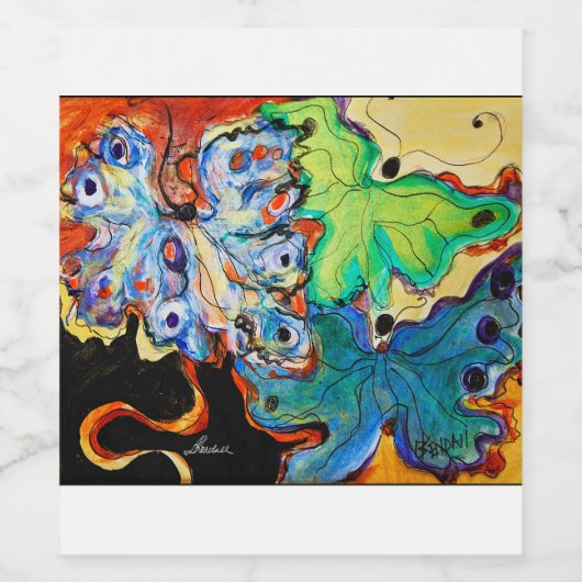 Seizoenen samenvoegen wijn etiket (Enkel label)