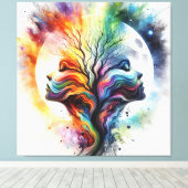 Seizoenen van de maan canvas afdruk (Insitu (Houten vloer))