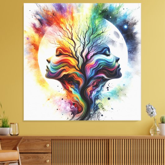 Seizoenen van de maan canvas afdruk (Insitu (Woonkamer))