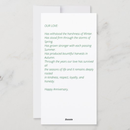 Seizoenen Van Liefde Feestdagenkaart (Achterkant)