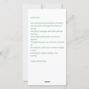 Seizoenen van liefde feestdagenkaart