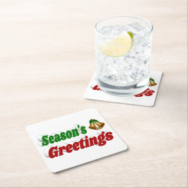 Seizoenen Vergroenen kerstschilderij Kartonnen Onderzetters