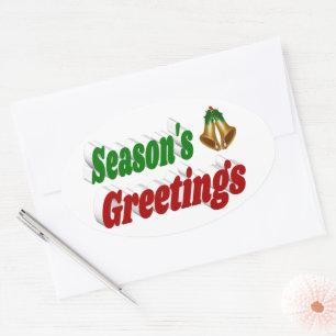 Seizoenen Vergroenen kerstschilderij Ovale Sticker