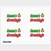 Seizoenen Vergroenen kerstschilderij Ovale Sticker (Vel)