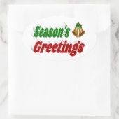 Seizoenen Vergroenen kerstschilderij Ovale Sticker (Tas)