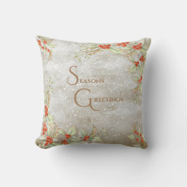 Seizoenen Vergroeten Floral Typografie Kerstmis Kussen