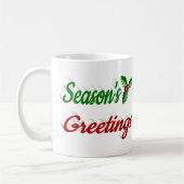 Seizoenen Vergroeten Holly Kerstfotoscript Koffiemok (Links)