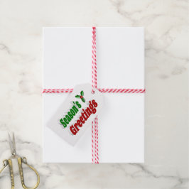 Seizoenen Vergroeten Holly Kersttypografie Cadeaulabel