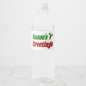 Seizoenen Vergroeten Holly Kersttypografie Waterfles Etiket (Voorkant)