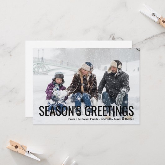 Seizoenen Vergroeten kerstfeestdag Fotokaart Kaart (Voorkant / Achterkant in situ)